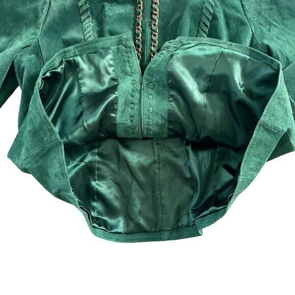 Hal Rubenstein Jade Green 100% Leather Fully Lined Jacket 1X - Picture 2 of 8